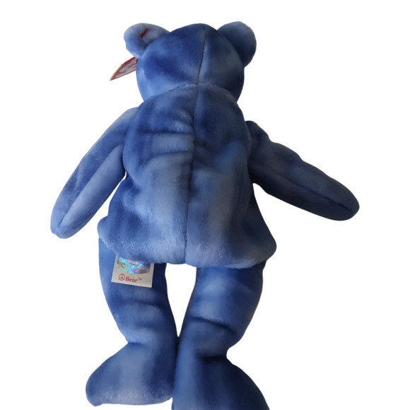 VTG TY Beanie Babies Peace Bears Lot of 2 1996 & 2003 Retired MWMT Tie-Dye Blue - Picture 5 of 11